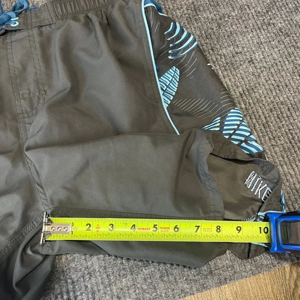 Nike Swim Trunks Mens L Black Blue Excellent Mesh‎ Liner Board Shorts